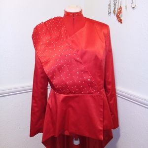 Ashro Red High Low Blouse Size 16 NICE